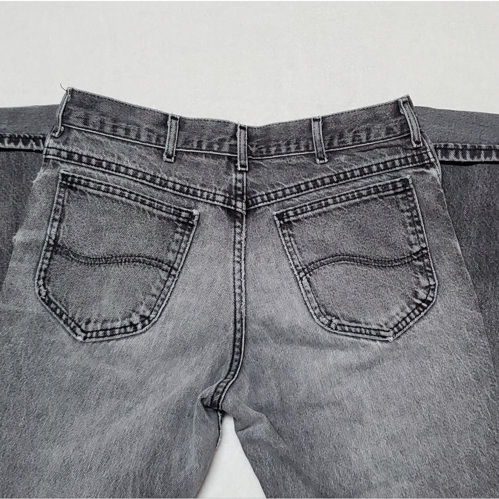 Vintage Black Distressed Lee Jeans Union Made Gru… - image 6